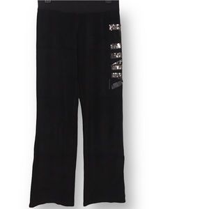 Victoria’s Secret PINK Black Velour Bling Sweatpants